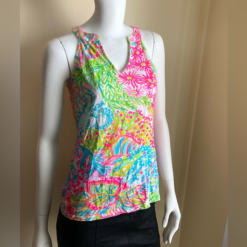 Lilly Pulitzer Coral Arya Tank Size XS